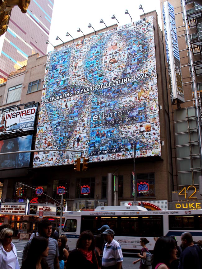eHarmony photo mosaic billboard