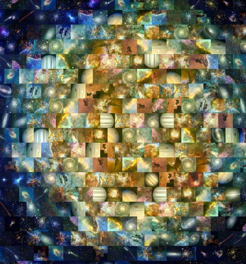 Hubble telescope anniversary photo mosaic 